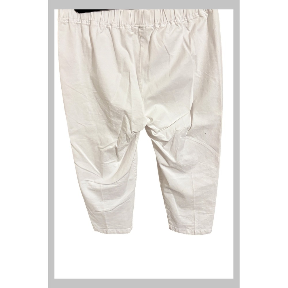 Talbots Womens White Crop Pants Drawstring Waist Patch Pockets Size 16 - Picture 3 of 3